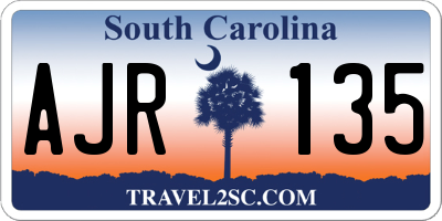 SC license plate AJR135