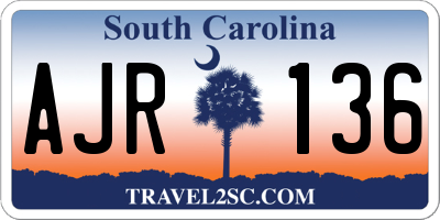 SC license plate AJR136