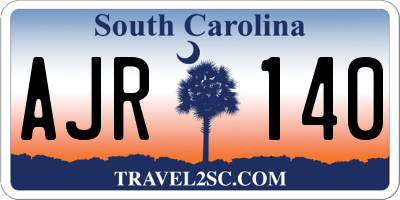 SC license plate AJR140