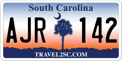 SC license plate AJR142