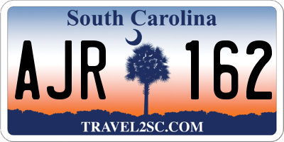 SC license plate AJR162