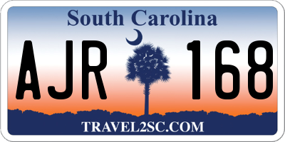 SC license plate AJR168