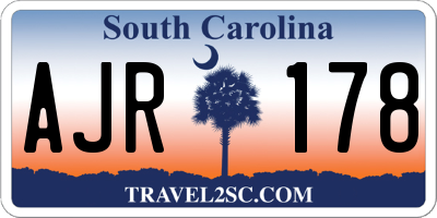 SC license plate AJR178
