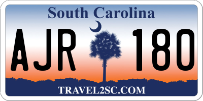 SC license plate AJR180