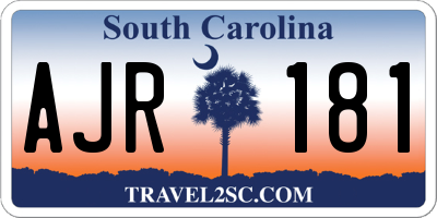 SC license plate AJR181
