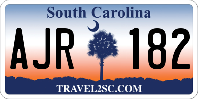 SC license plate AJR182