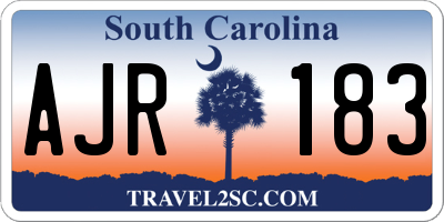 SC license plate AJR183