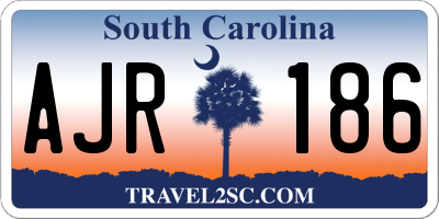SC license plate AJR186