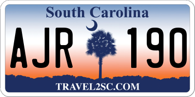 SC license plate AJR190