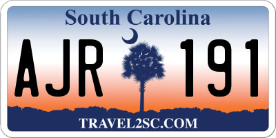 SC license plate AJR191