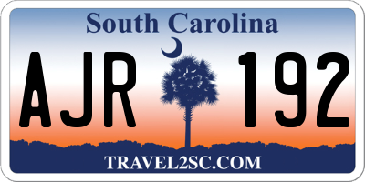 SC license plate AJR192