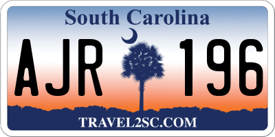 SC license plate AJR196