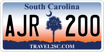 SC license plate AJR200