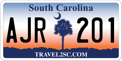 SC license plate AJR201