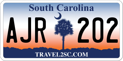 SC license plate AJR202