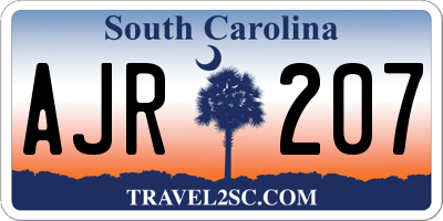 SC license plate AJR207