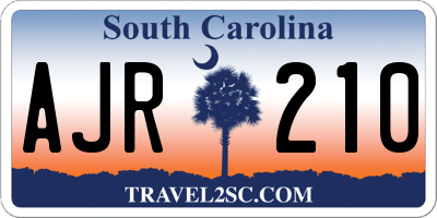SC license plate AJR210