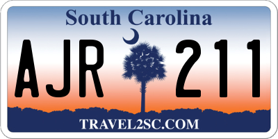 SC license plate AJR211