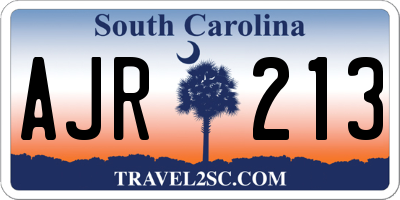 SC license plate AJR213
