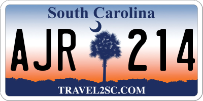 SC license plate AJR214