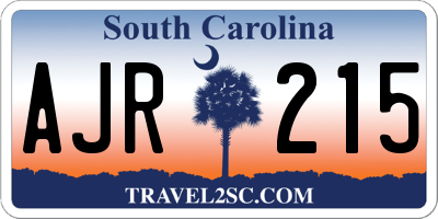 SC license plate AJR215