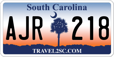 SC license plate AJR218