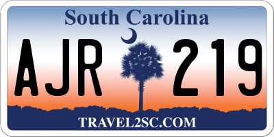 SC license plate AJR219