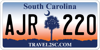 SC license plate AJR220