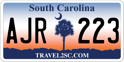 SC license plate AJR223