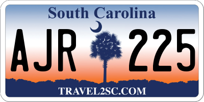SC license plate AJR225