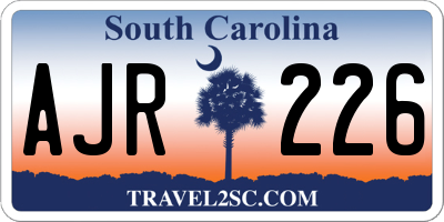 SC license plate AJR226