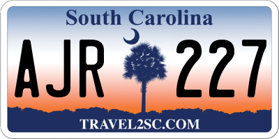 SC license plate AJR227