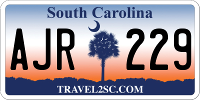 SC license plate AJR229