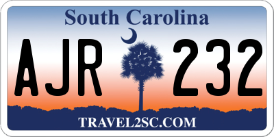 SC license plate AJR232