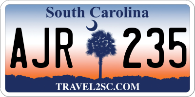 SC license plate AJR235