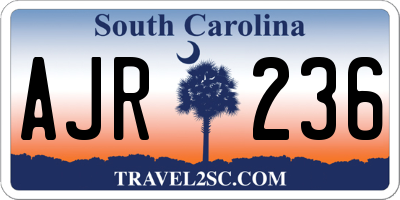 SC license plate AJR236