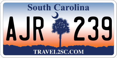 SC license plate AJR239
