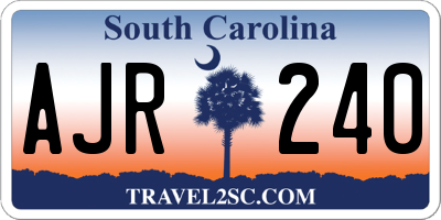 SC license plate AJR240