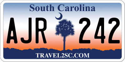 SC license plate AJR242