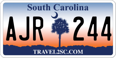 SC license plate AJR244