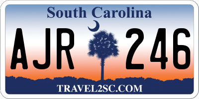 SC license plate AJR246