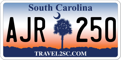 SC license plate AJR250