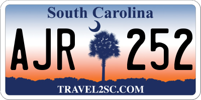SC license plate AJR252