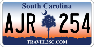 SC license plate AJR254