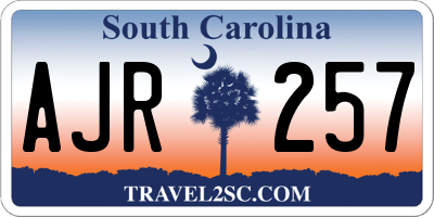 SC license plate AJR257