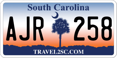 SC license plate AJR258