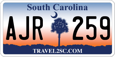 SC license plate AJR259