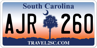 SC license plate AJR260