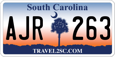 SC license plate AJR263