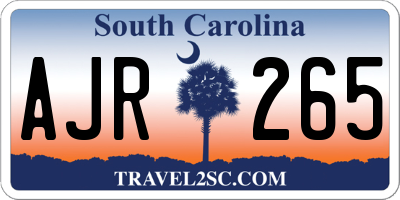 SC license plate AJR265